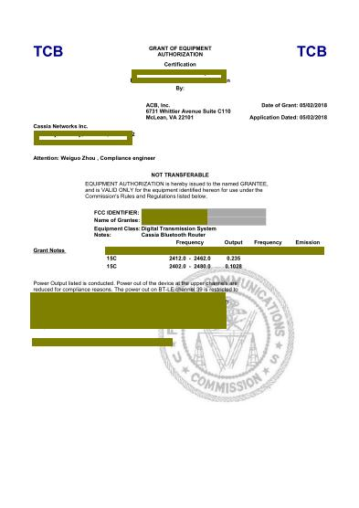 FCC-Certificate
